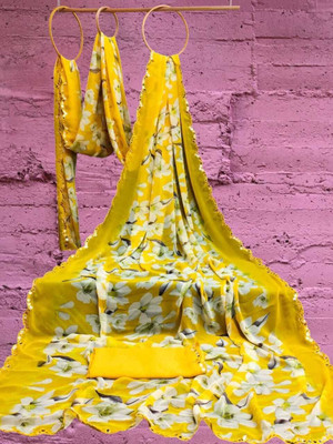 HouseOfCommon Ombre Bollywood Georgette Saree(Yellow)