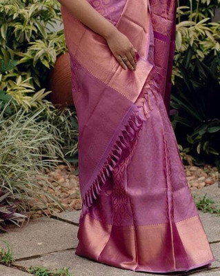Muskan Collection Printed Banarasi Art Silk Saree(Pink)