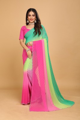 Laxmipati Sarees Printed Daily Wear Chiffon Saree(Pink)