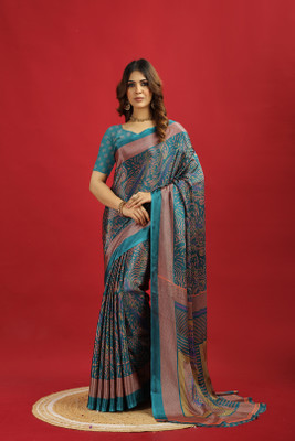 nirmal creation Printed Bollywood Crepe Saree(Multicolor)