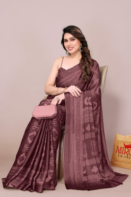 MIRCHI FASHION Printed, Blocked Printed Daily Wear Chiffon, Georgette Saree(Maroon)