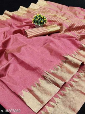 woclo enterprise Woven Assam Silk Cotton Blend, Cotton Silk Saree(Maroon)