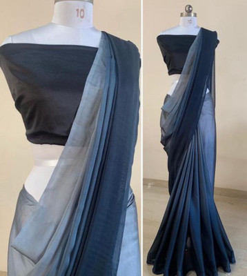 SAREEYA16 Printed Daily Wear Georgette Saree(Grey)
