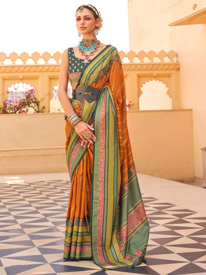 ANOUK Woven Banarasi Silk Blend Saree(Multicolor)