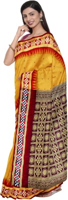 ajmera fashion Temple Border Sambalpuri Nylon Saree(Multicolor)