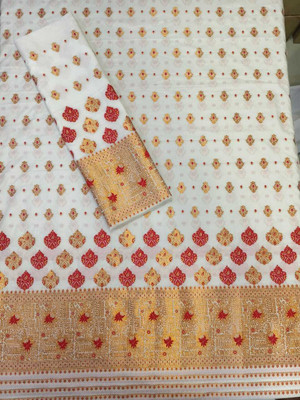 koina hub Dyed Assam Silk Cotton Silk Saree(Multicolor)