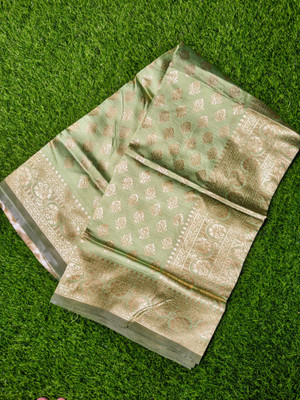 Sireen Creation Woven Banarasi Silk Blend Saree(Light Green)