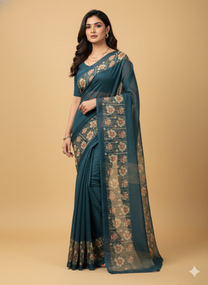 Pionex Floral Print Bollywood Georgette Saree(Light Green)