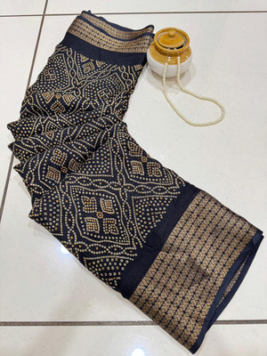 Chandan Fabrics Printed, Woven Kalamkari Jacquard Saree(Black)