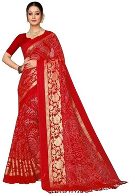 DIVYANKA Digital Print Bollywood Silk Blend Saree(Red)