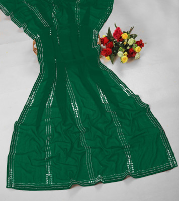 NF Nilkanth Fashion Embellished, Dyed Bollywood Chiffon Saree(Green)