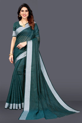SARETRA MALL Self Design Bollywood Linen Saree(Beige)