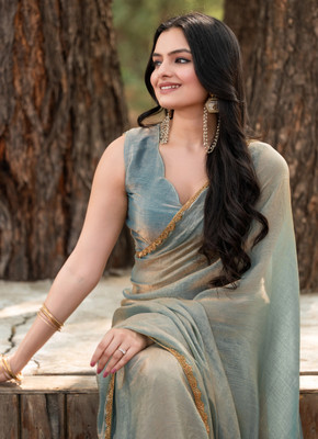 sarify creation Embellished Bollywood Silk Blend Saree(Multicolor)