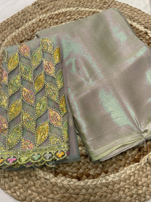 CLICKTHEMALL Self Design, Solid/Plain Bollywood Georgette Saree(Grey)