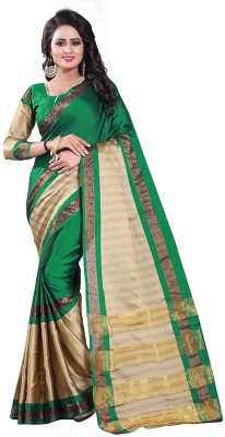 ROOP SUNDARI SAREES Woven Bollywood Art Silk Saree(Dark Green)