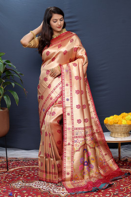 amirat Woven Banarasi Jacquard Saree(Magenta)