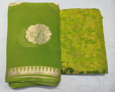 The Fashion Attire Temple Border Bollywood Georgette Saree(Green)