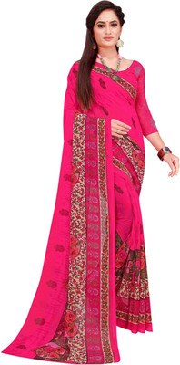 Saadhvi Digital Print Banarasi Georgette Saree(Pink)