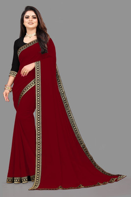 Jevlan Printed Kanjivaram Silk Blend Saree(Maroon)