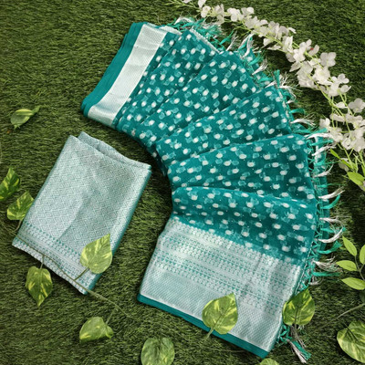 nirmal creation Dyed Banarasi Chiffon Saree(Multicolor)