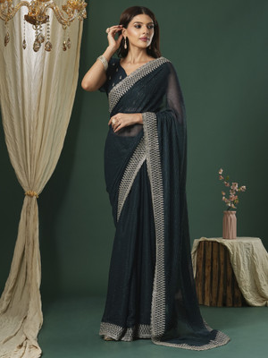 Sareemall Embroidered Bollywood Georgette Saree(Blue)