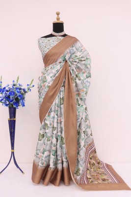 MAHADEV ENTERPRISE Digital Print, Temple Border, Printed, Woven Bollywood Polyester, Silk Blend Saree(Multicolor)