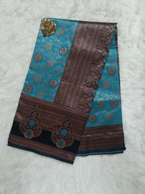 SEMORE Printed Banarasi Art Silk Saree(Blue)