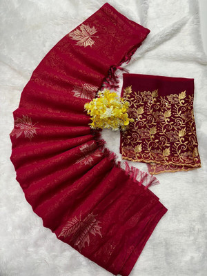 YuvanshCreation Embellished Bollywood Georgette Saree(Maroon)