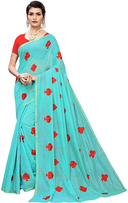ROOP SUNDARI SAREES Embroidered Bollywood Cotton Blend Saree(Light Green)