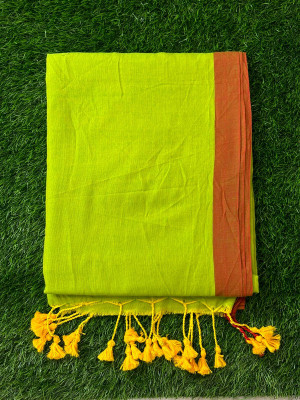 TARAMAACREATION Solid/Plain Handloom Handloom Pure Cotton Saree(Light Green)