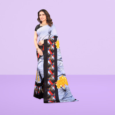 Leelavati Printed Daily Wear Georgette Saree(Light Blue)