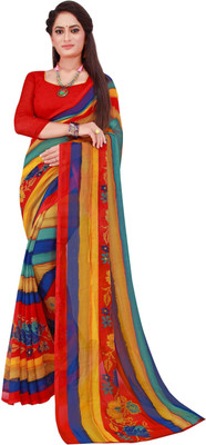 Saadhvi Printed Bollywood Georgette Saree(Multicolor)