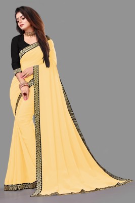 MeghDall Embroidered Bollywood Georgette Saree(Yellow)