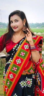 kalyani nx Printed Sambalpuri Pure Cotton Saree(Multicolor)