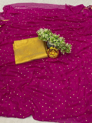 HouseOfCommon Embellished Bollywood Polyester Saree(Purple)