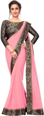 Flip The Style Printed Bollywood Georgette Saree(Pink)