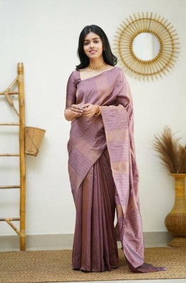 Anjaneya Sarees Woven Daily Wear Silk Blend Saree(Beige)