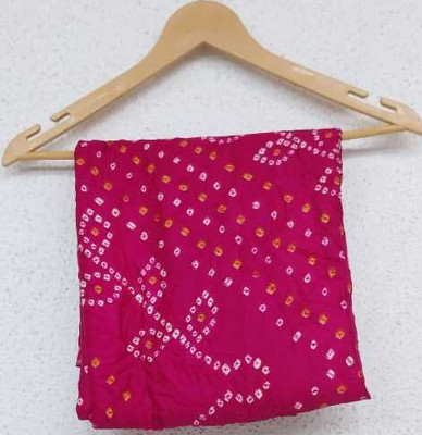 SDGRATITUDE Printed Bandhani Pure Cotton Saree(Pink)