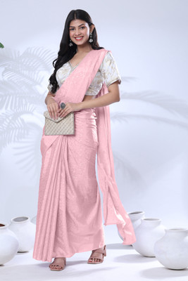 Pionex Self Design Bollywood Chiffon Saree(Cream)