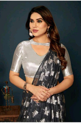 MANISHA Digital Print Bollywood Pure Silk Saree(Black)