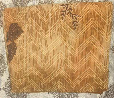 Sanwariya collection Geometric Print Bollywood Georgette Saree(Brown, Gold)