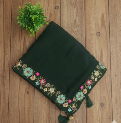 HouseOfCommon Embroidered Bollywood Georgette Saree(Green)