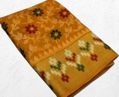 Silkbazar Printed Mysore Pure Silk Saree(Yellow)