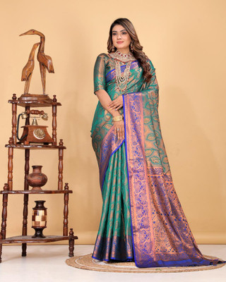 LAVYANSH CREATION Self Design, Woven Banarasi Art Silk, Jacquard Saree(Multicolor)