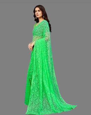 Paanthcreation Self Design Bollywood Net Saree(Light Green)
