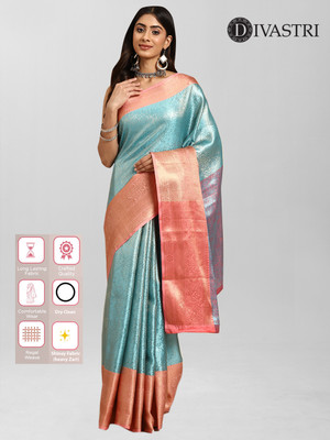 Divastri Self Design Banarasi Tissue Saree(Light Green)