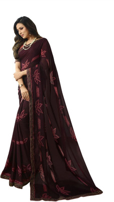 ROOP SUNDARI SAREES Printed Bollywood Pure Silk Saree(Purple)