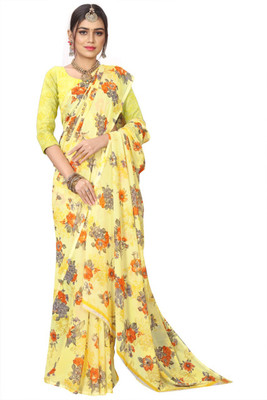 Kanooda Prints Printed Daily Wear Georgette Saree(Multicolor)
