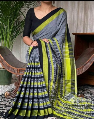 Dip Creation Woven Handloom Pure Cotton Saree(Multicolor)