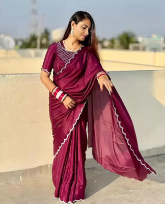 Suali Self Design Bollywood Georgette Saree(Purple)